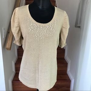 AUGUST SILK puff sleeves women sweater